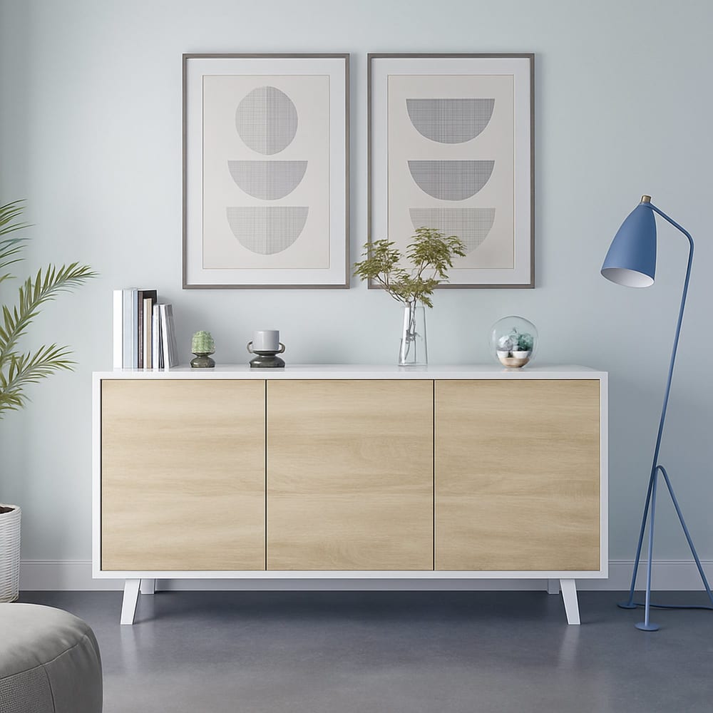 Aparador efecto madera blanco 154x41h75 cm - Maisons du Monde