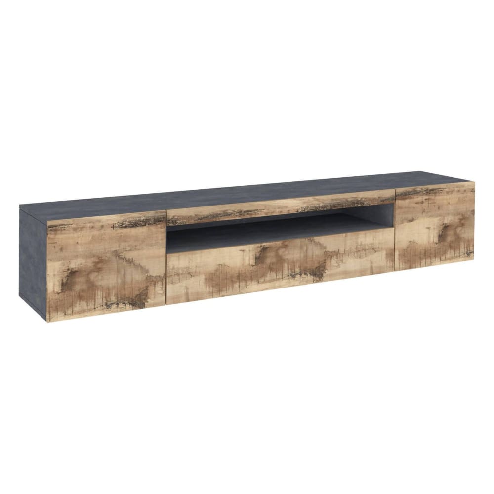 Mobile porta tv grigio acero 40x200x37h cm - Modello Contemporaneo - Marrone - LEGNO