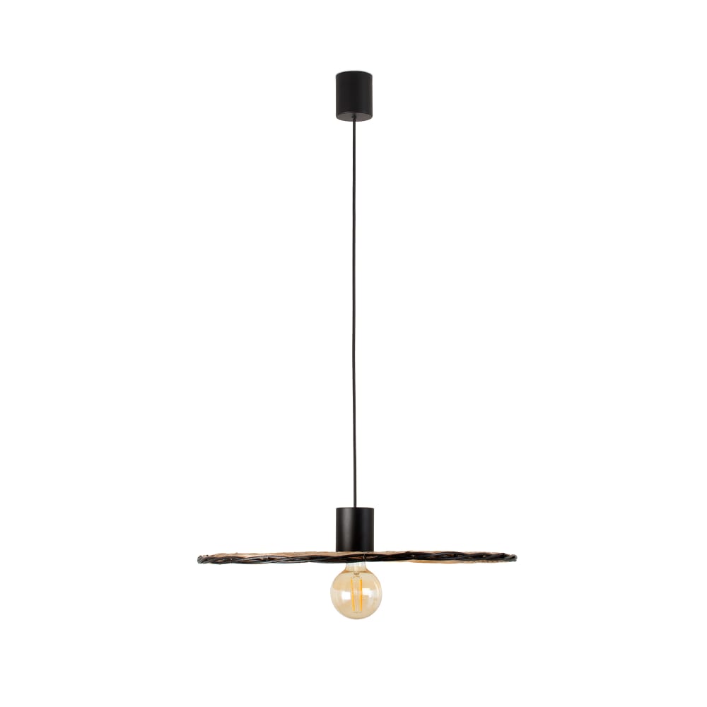 Lampada sospensione nera/ratan ø600 - FARO BARCELONA