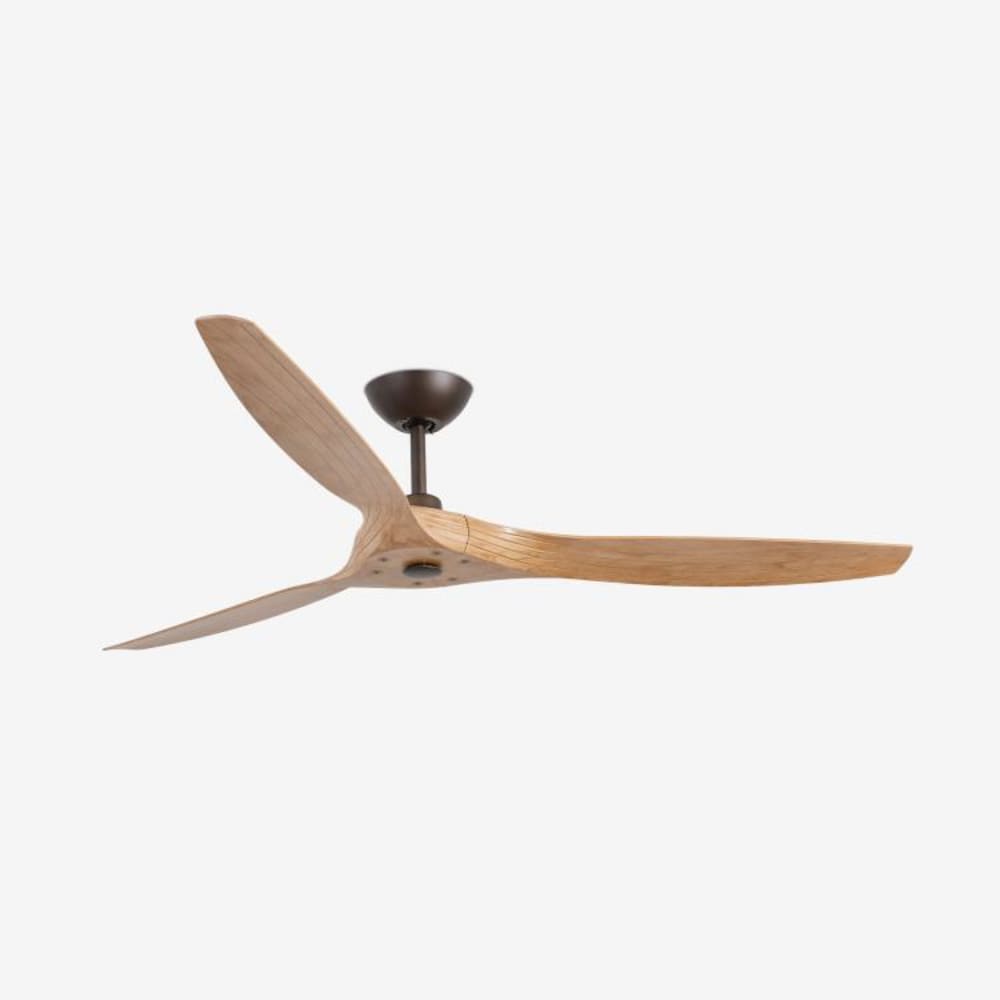 Ventilatore senza luce in acciaio spazzolato con 4 pale legno