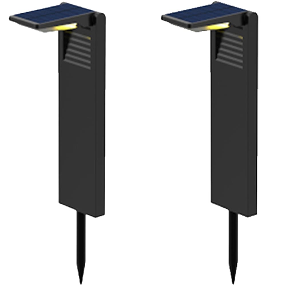 Lot de 2 potelets solaires plastique noir h41cm - Maisons du Monde