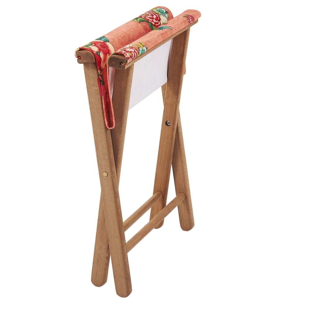 Sgabello pieghevole eucalipto tessuto outdoor stampa floreale
