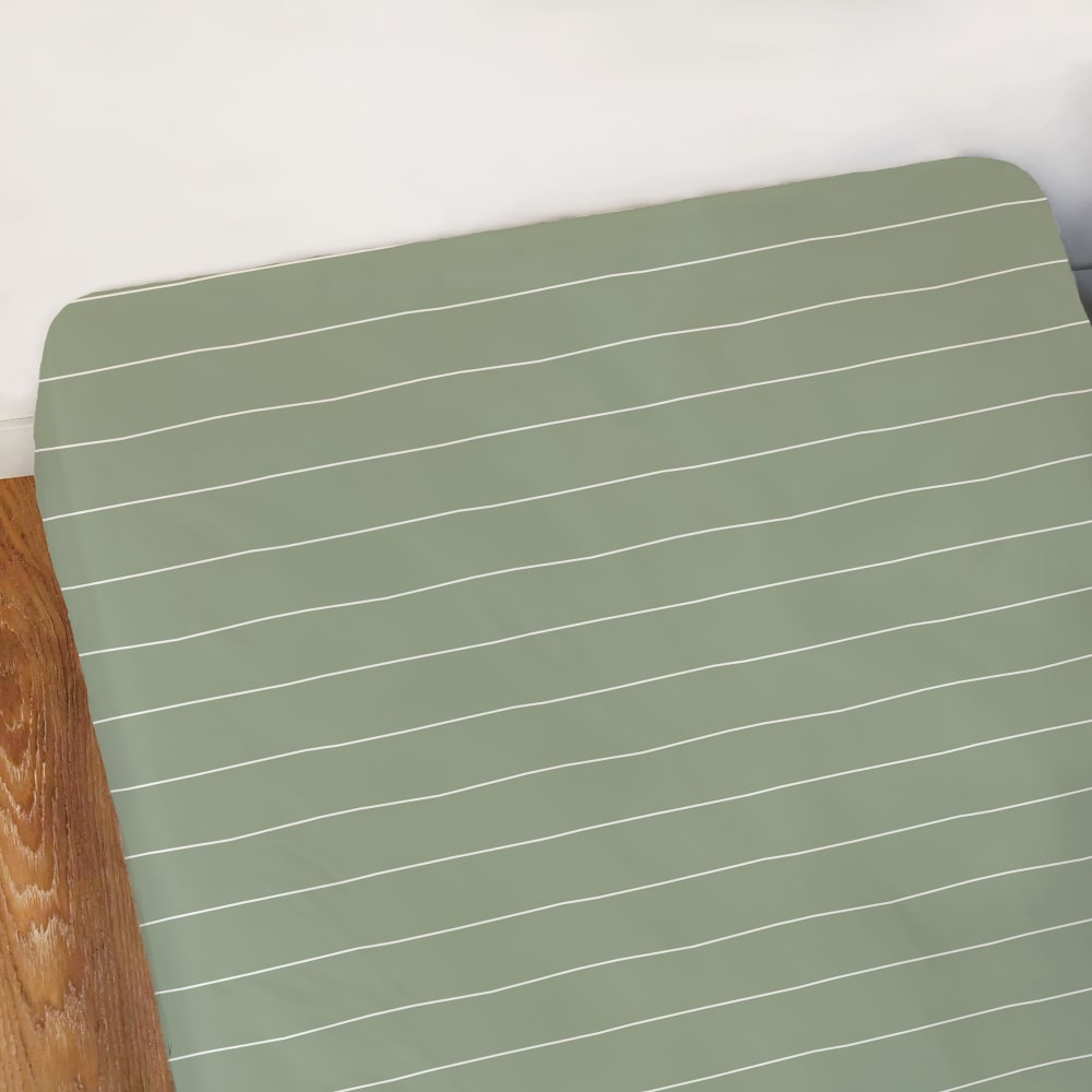 Drap-housse imprimé en coton lichen - Maisons du Monde