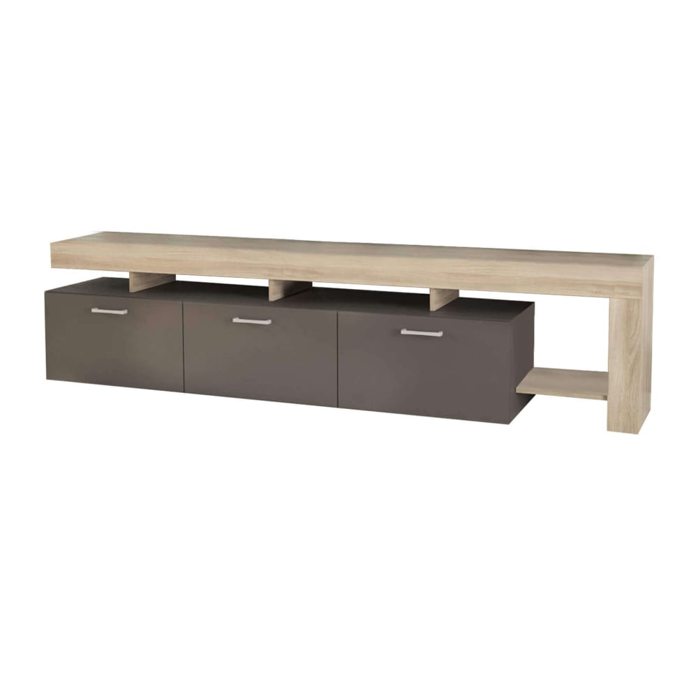 Mobile porta tv con 3 cassetti in pannello di particelle marrone - Marrone - LEGNO