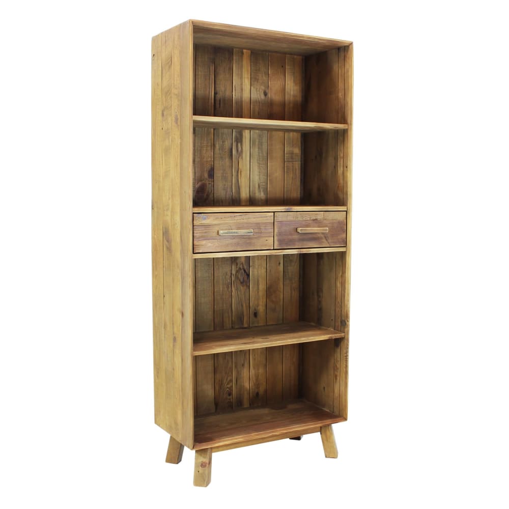 Libreria in legno di pino riciclato in marrone - Milani Home