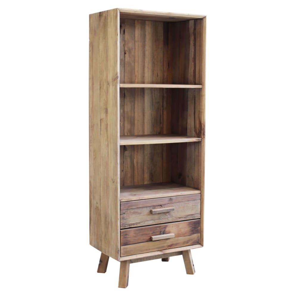 Libreria scaffale in pino riciclato marrone 60x40x160 - Milani
