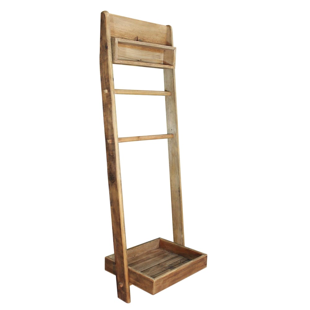Scaffale da bagno in legno di pino riciclato marrone - Milani
