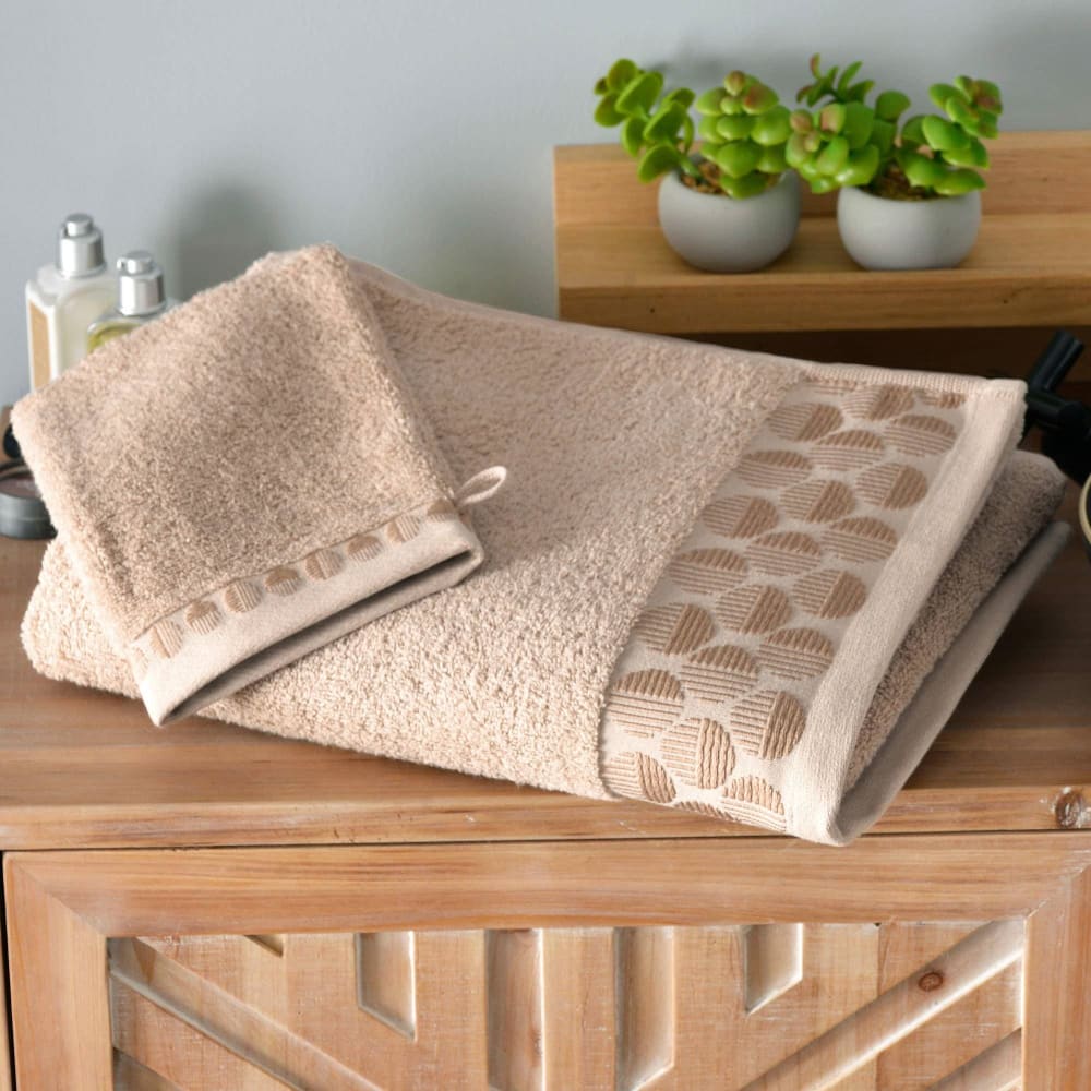 Drap de bain en coton 450 g/m² beige 70x140cm