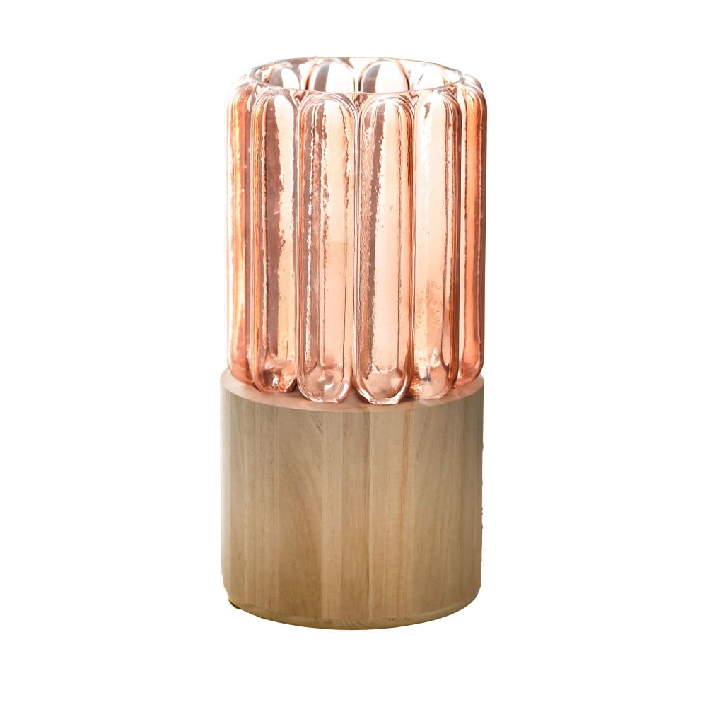 Vase en bois rose saumon