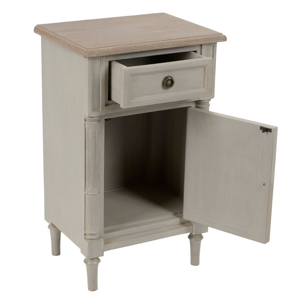 Table de chevet en bois gris - Maisons du Monde