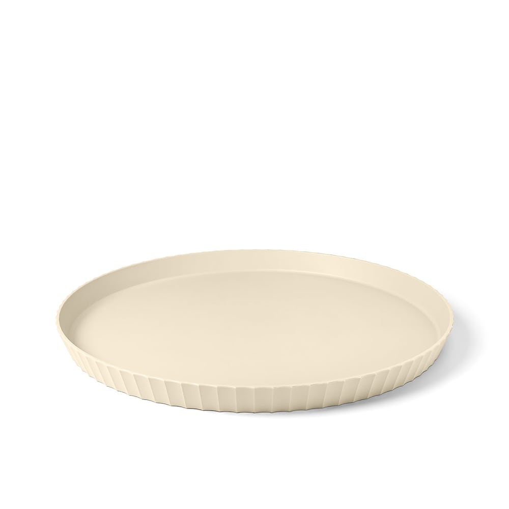 Plateau en polypropylène beige opaque diam. 40cm