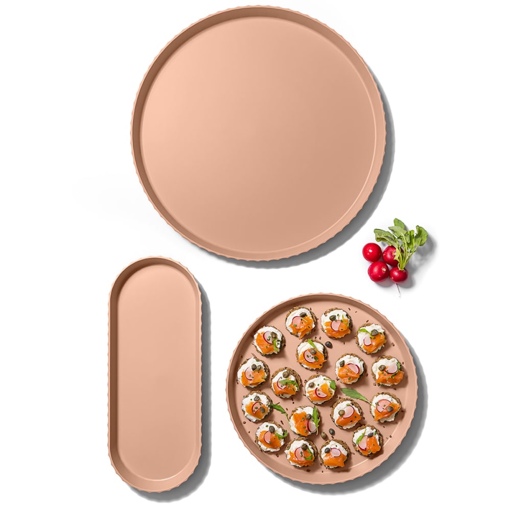 Plateau en polypropylène rose opaque diam. 40cm - Maisons du Monde