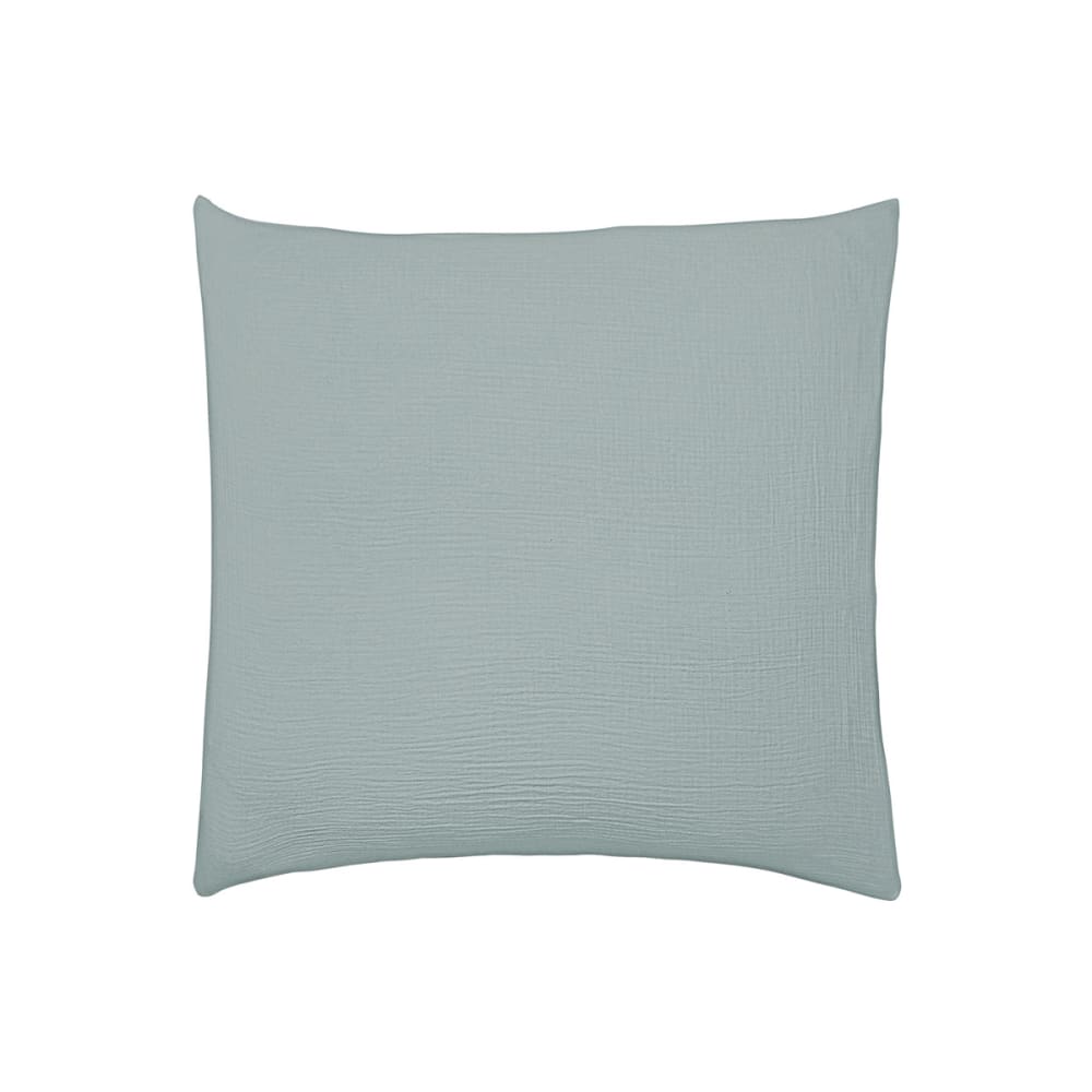 Taie d'oreiller uni en gaze de coton vert 65x65
