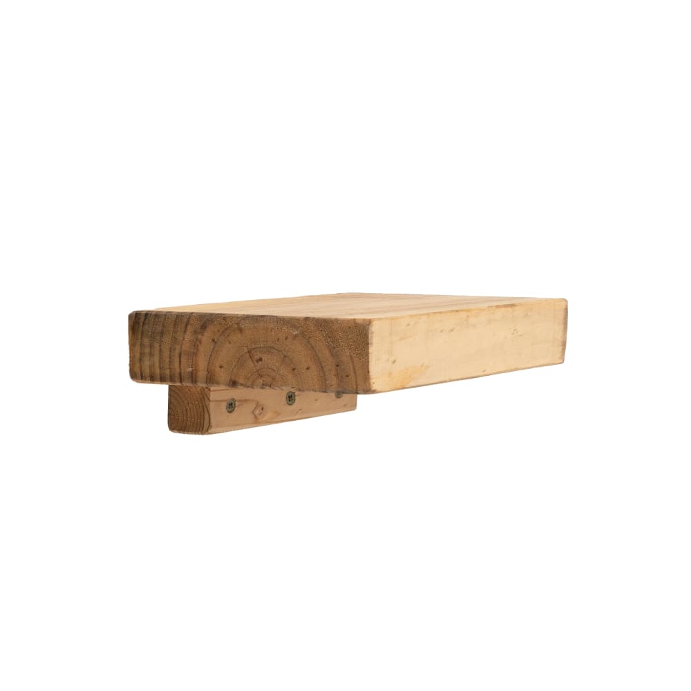 Table de chevet flottante bois massif recyclé marron