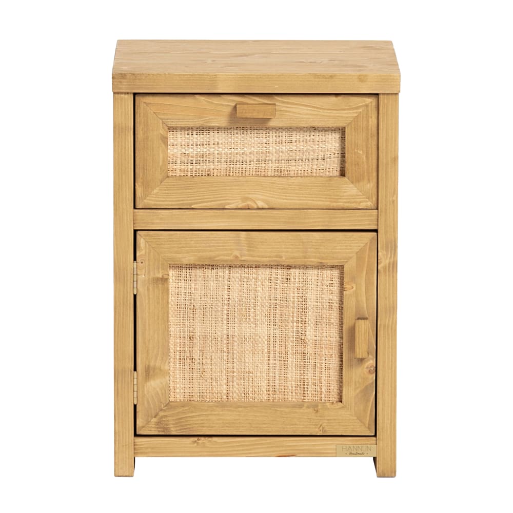 Table de chevet avec étagère sapin olive
