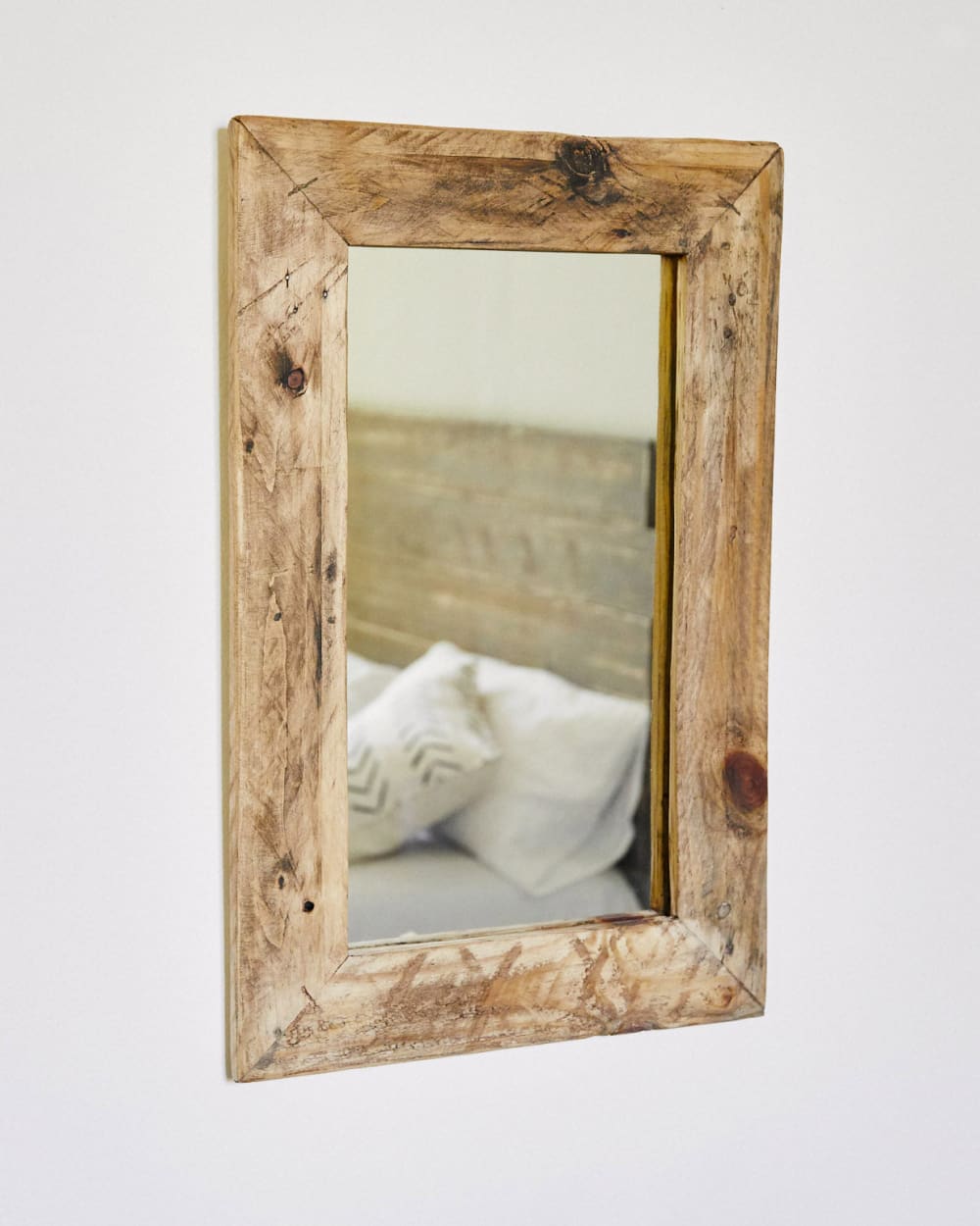 Specchio sospeso in legno recuperato 70 cm - Hannun