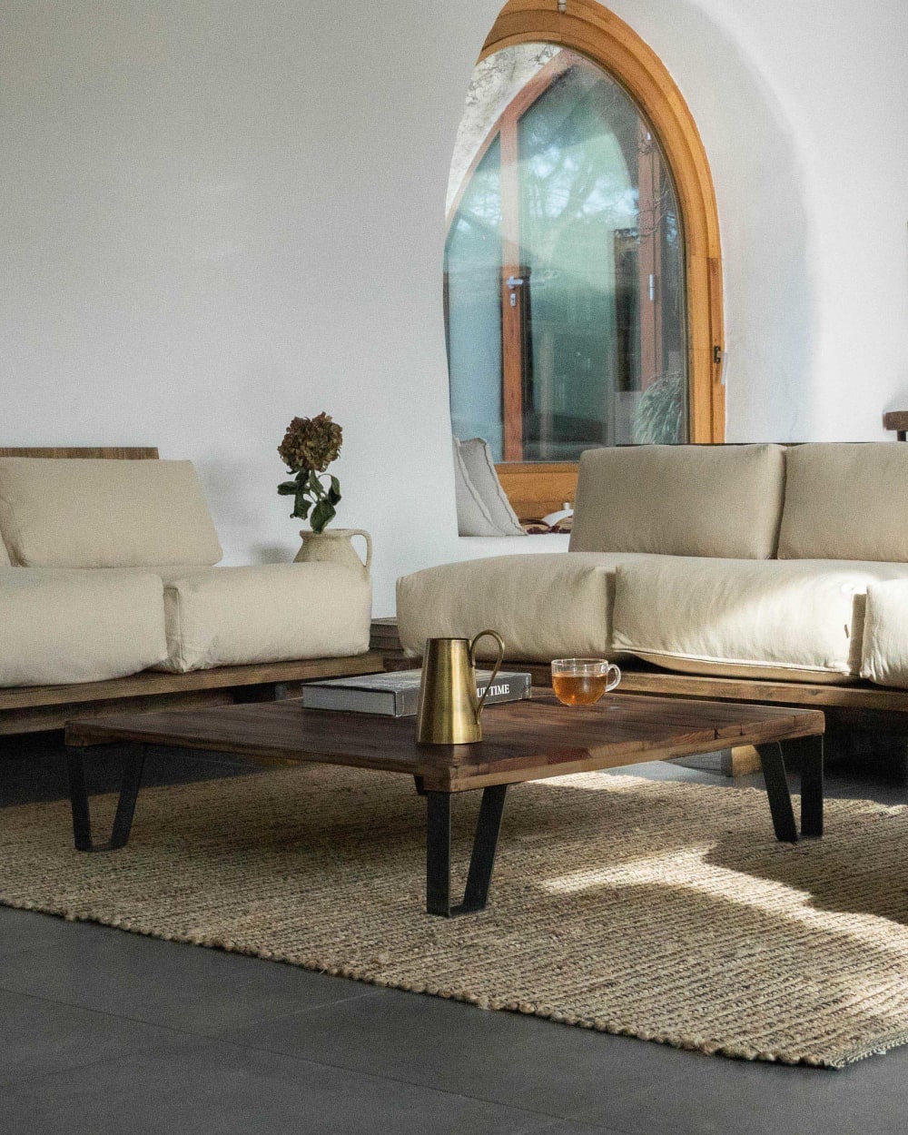 Couchtisch recyceltes Holz und Metall Natur - Maisons Du Monde