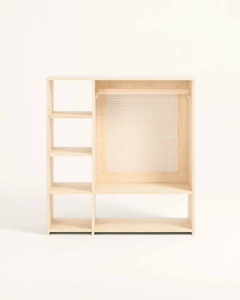 Armoire montessori sapin massif naturel avec rotin (Hannun) - Image 3