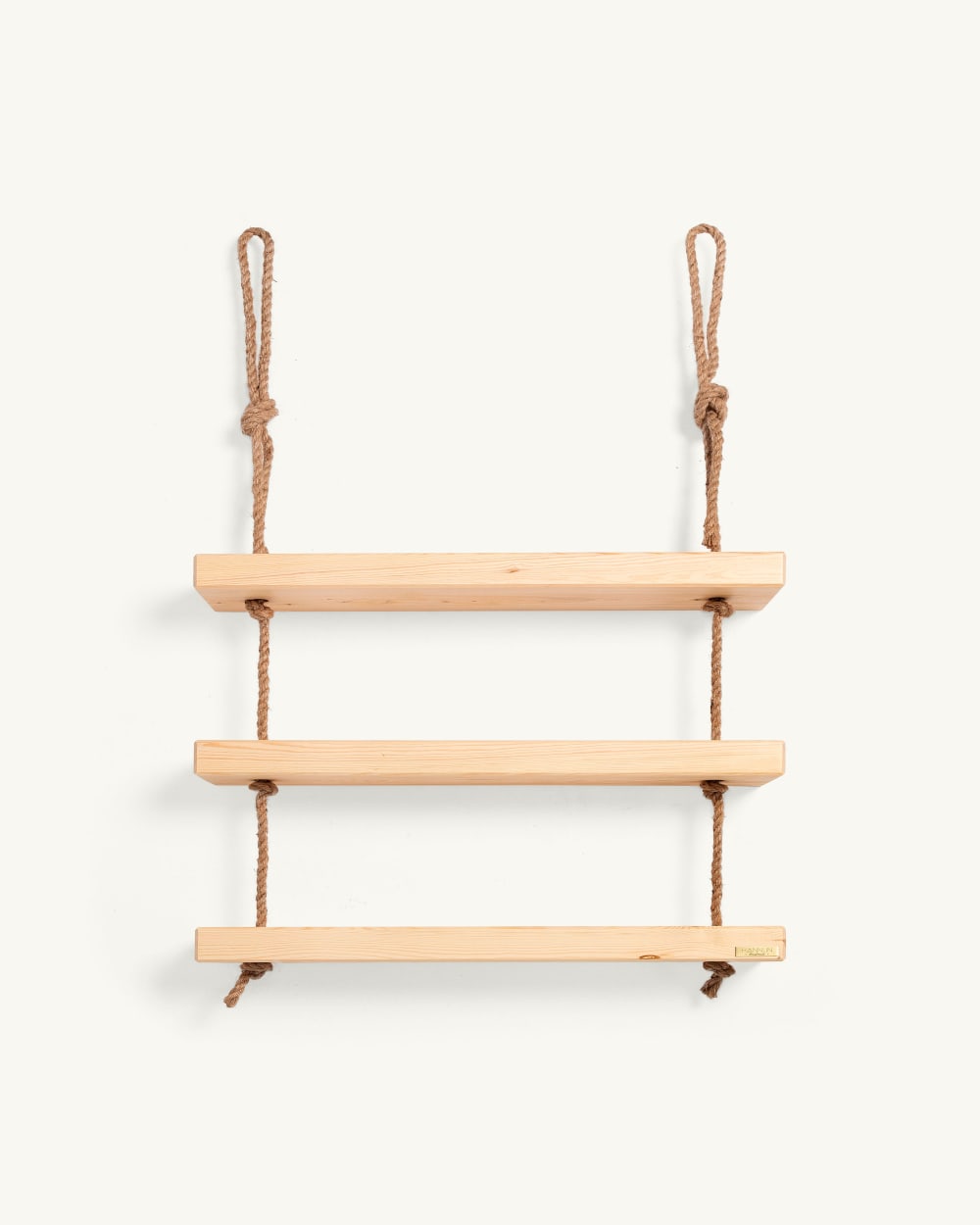Etagère suspendue en bois de couleur beige à 3 étages 70 cm