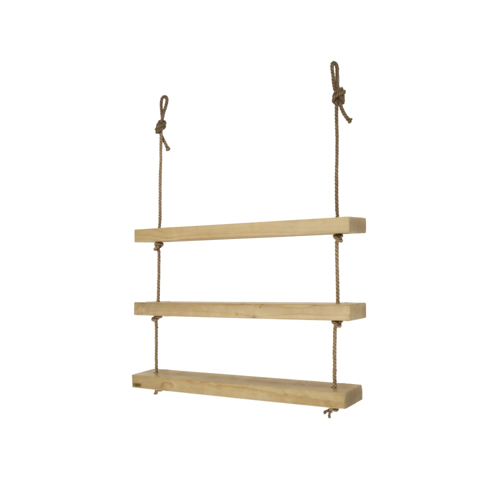 Étagère murale en bois massif olive 3 étagères 100 cm