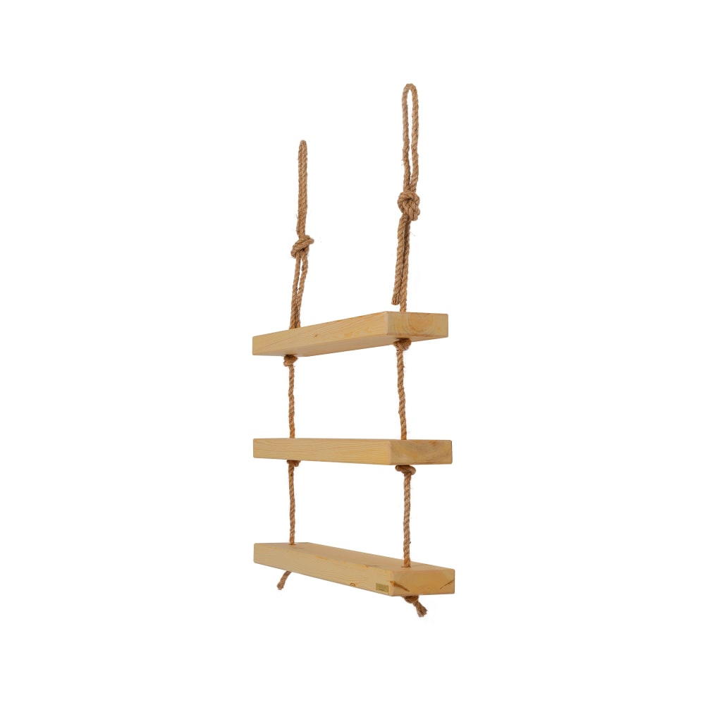 Étagère murale en bois massif olive 3 étagères 70 cm