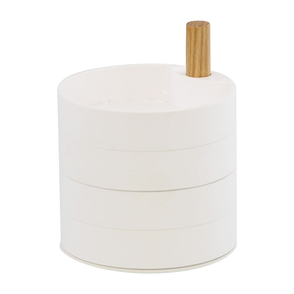 Yamazaki Schmuckschatulle mit 4 drehbaren Ebenen - L10 cm - Weiß Weiß Pvc - Polyvinlychlorid