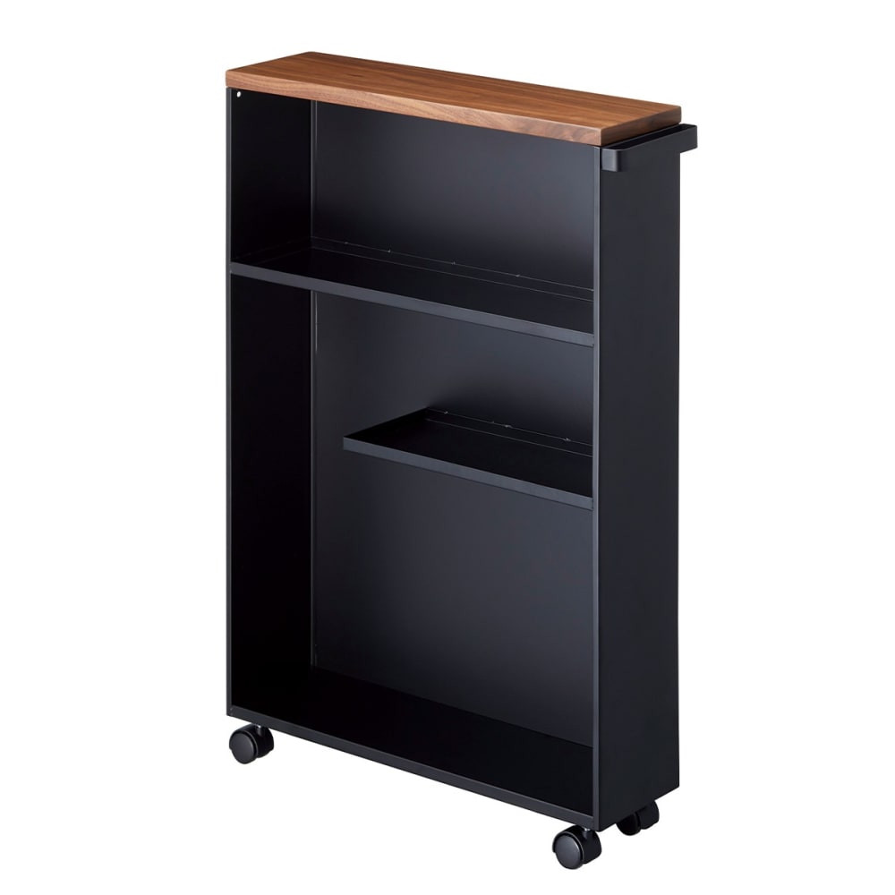 Yamazaki Halb geschlossener Toilettenwagen - L46 cm - Schwarz style industrial Schwarz Metall