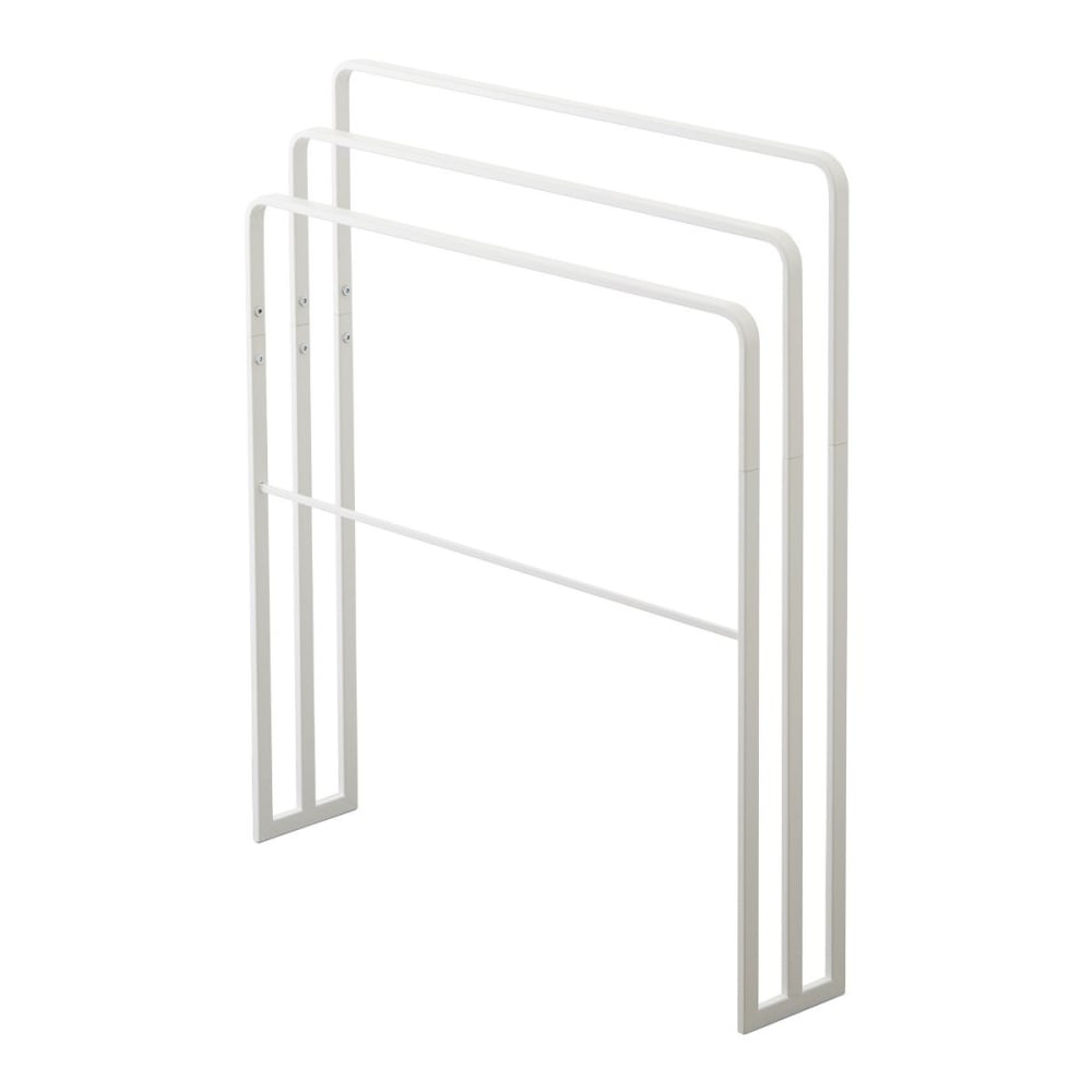 Yamazaki Porte serviettes à 4 barres - l70 cm - blanc - Métal