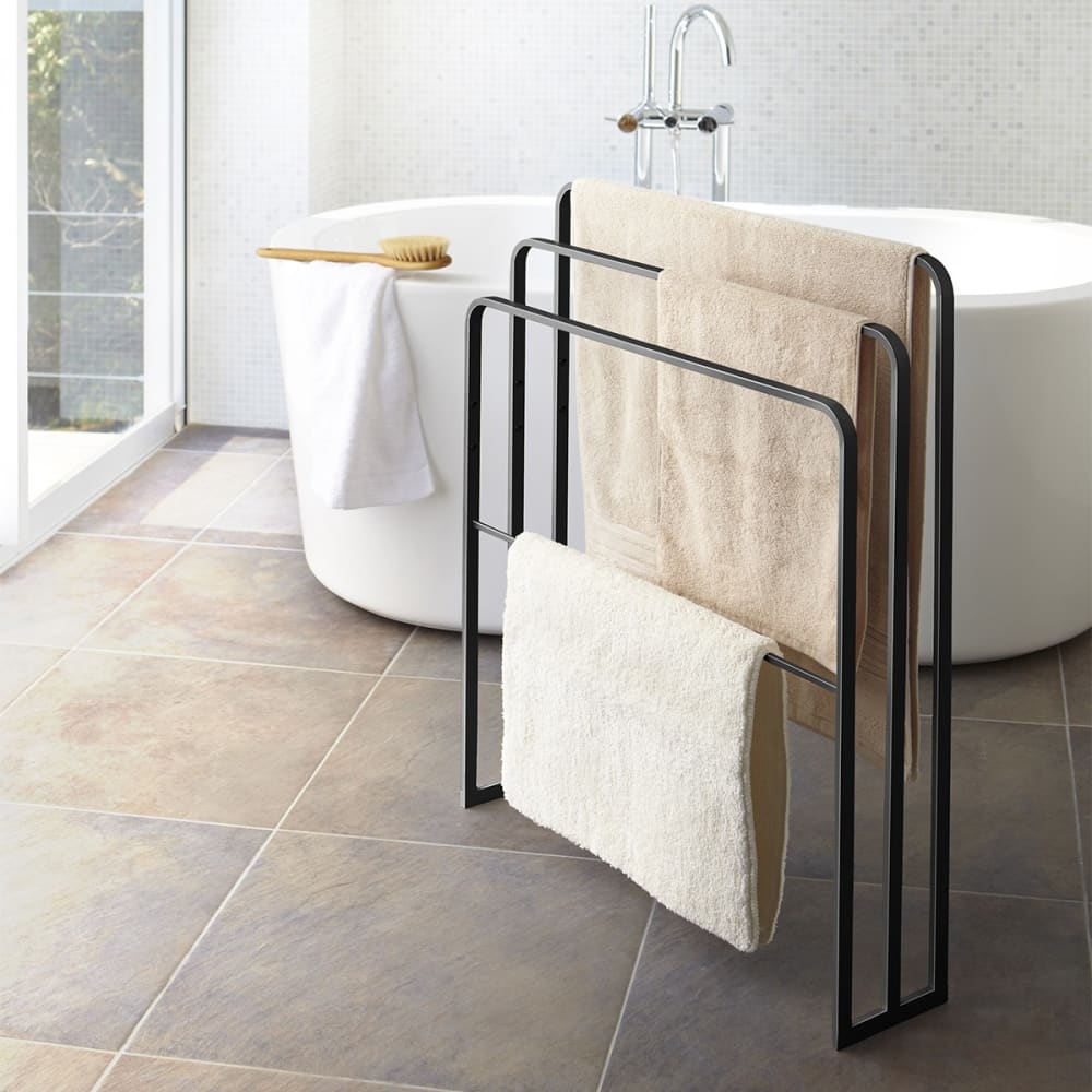 Porte serviettes à 4 barres - L70 cm - Noir