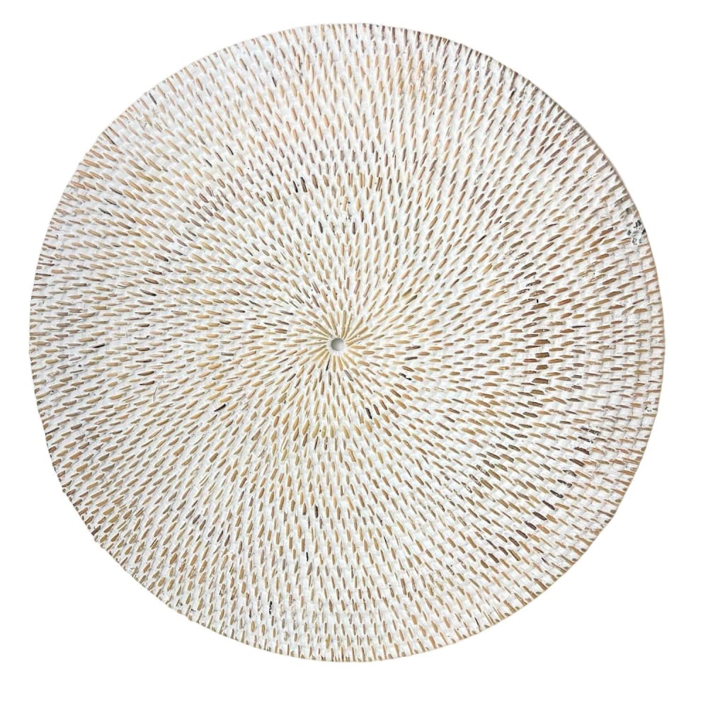 Set de table rond en rotin blanc 35 cm