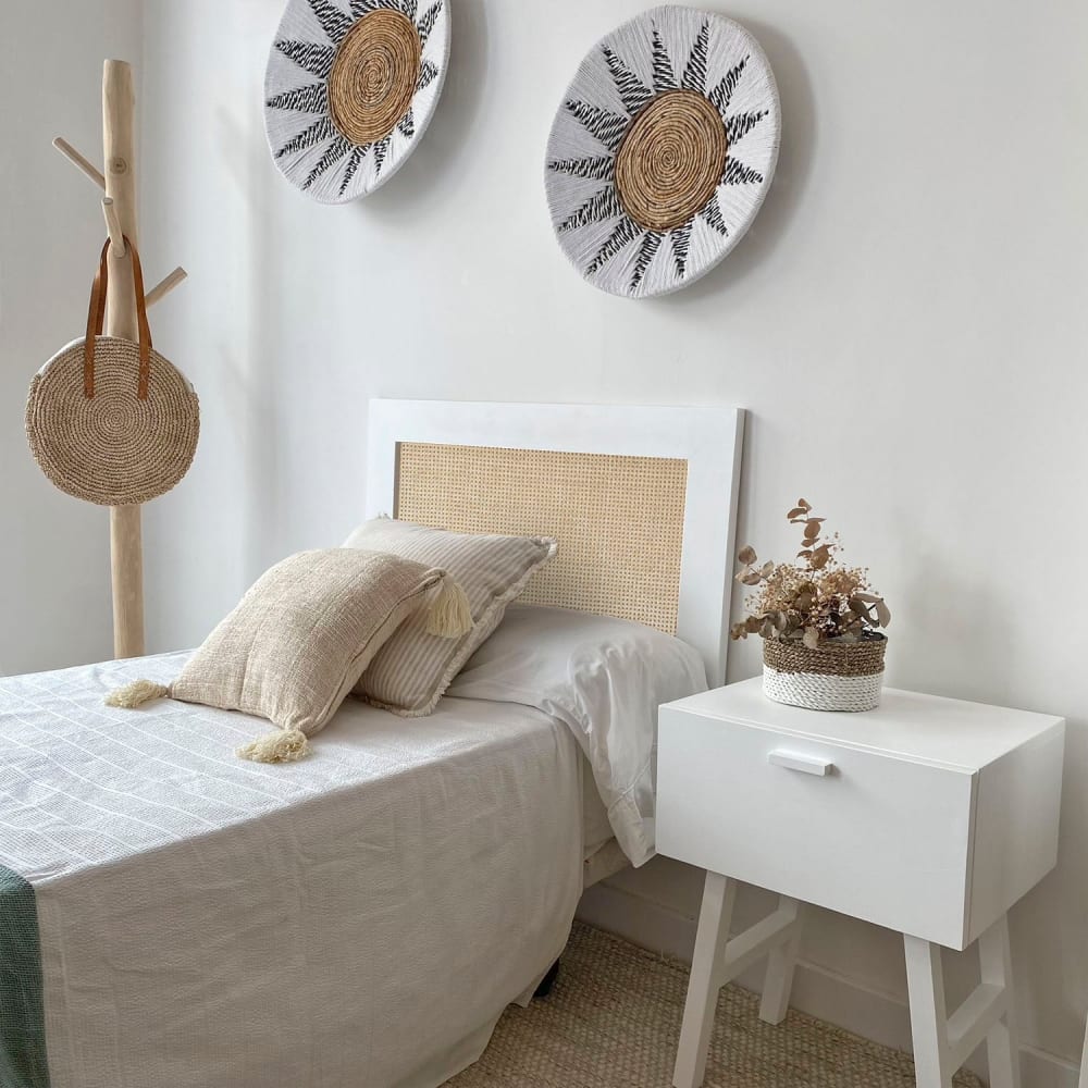 Lámpara de rafia natural con flecos d.25 cm - Maisons du Monde