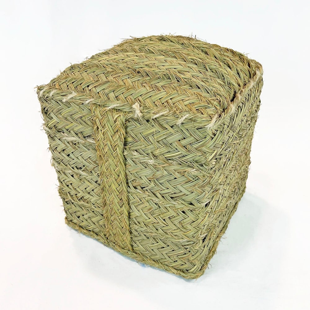 Puf cuadrado de esparto 28x28 cm