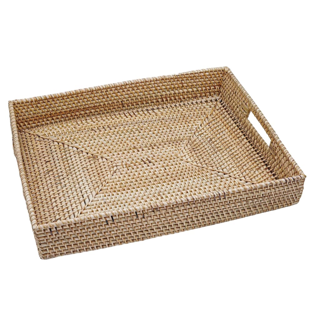 Plateau rectangulaire en rotin 46 x 35 cm