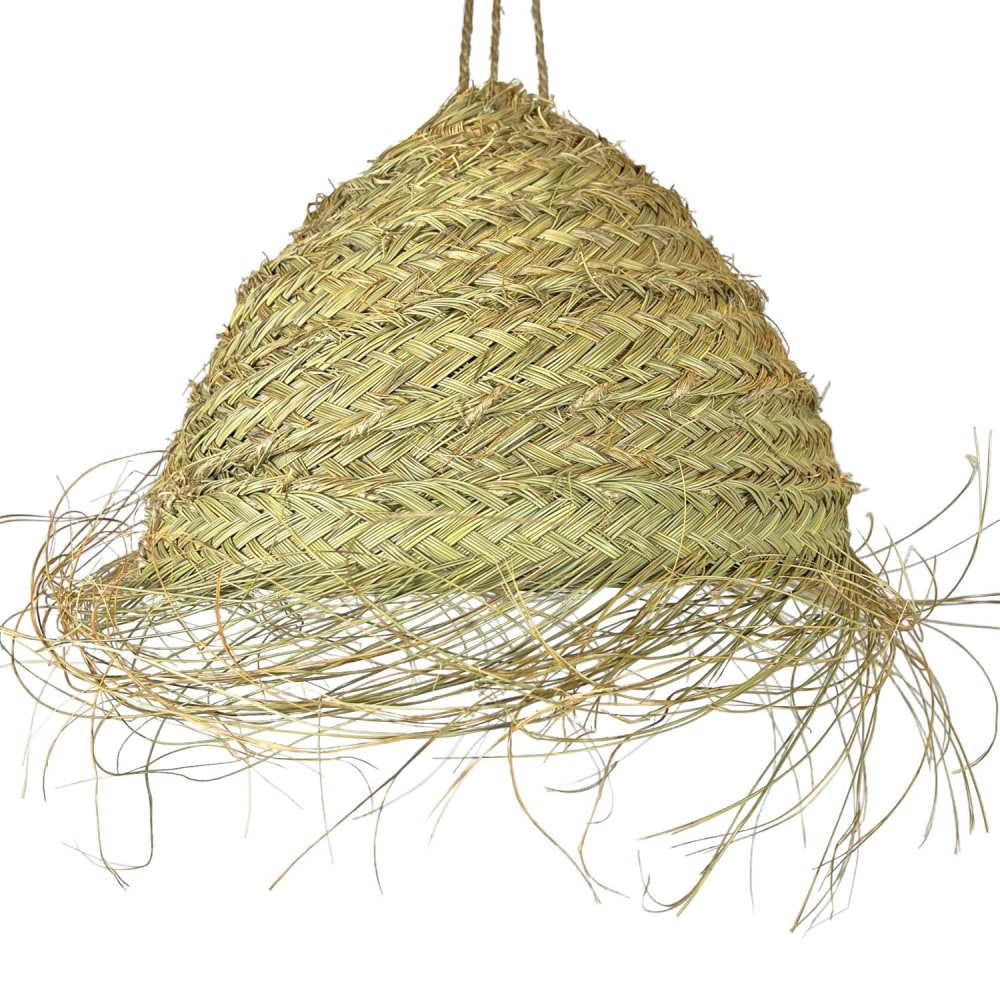 Lampe suspension à franges en fibres naturelles D. 70 cm
