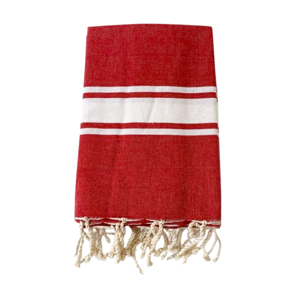 Fouta traditionnelle ''Kozo''  200x200cm Rouge