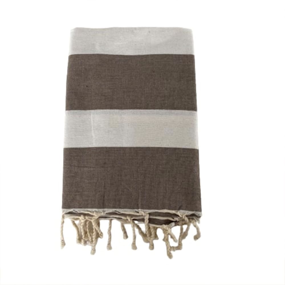 Fouta traditionnelle ''Transat'' Taupe 100x200