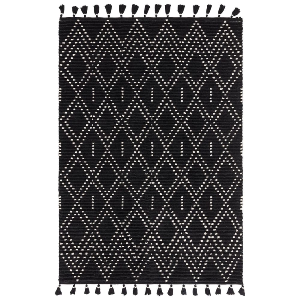 Tapis de salon en laine noir 200x290 cm