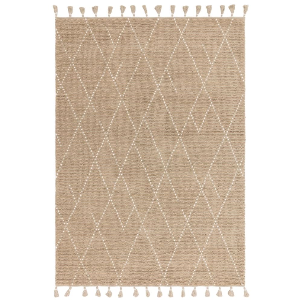 Tapis de salon en laine marron clair 120x170 cm