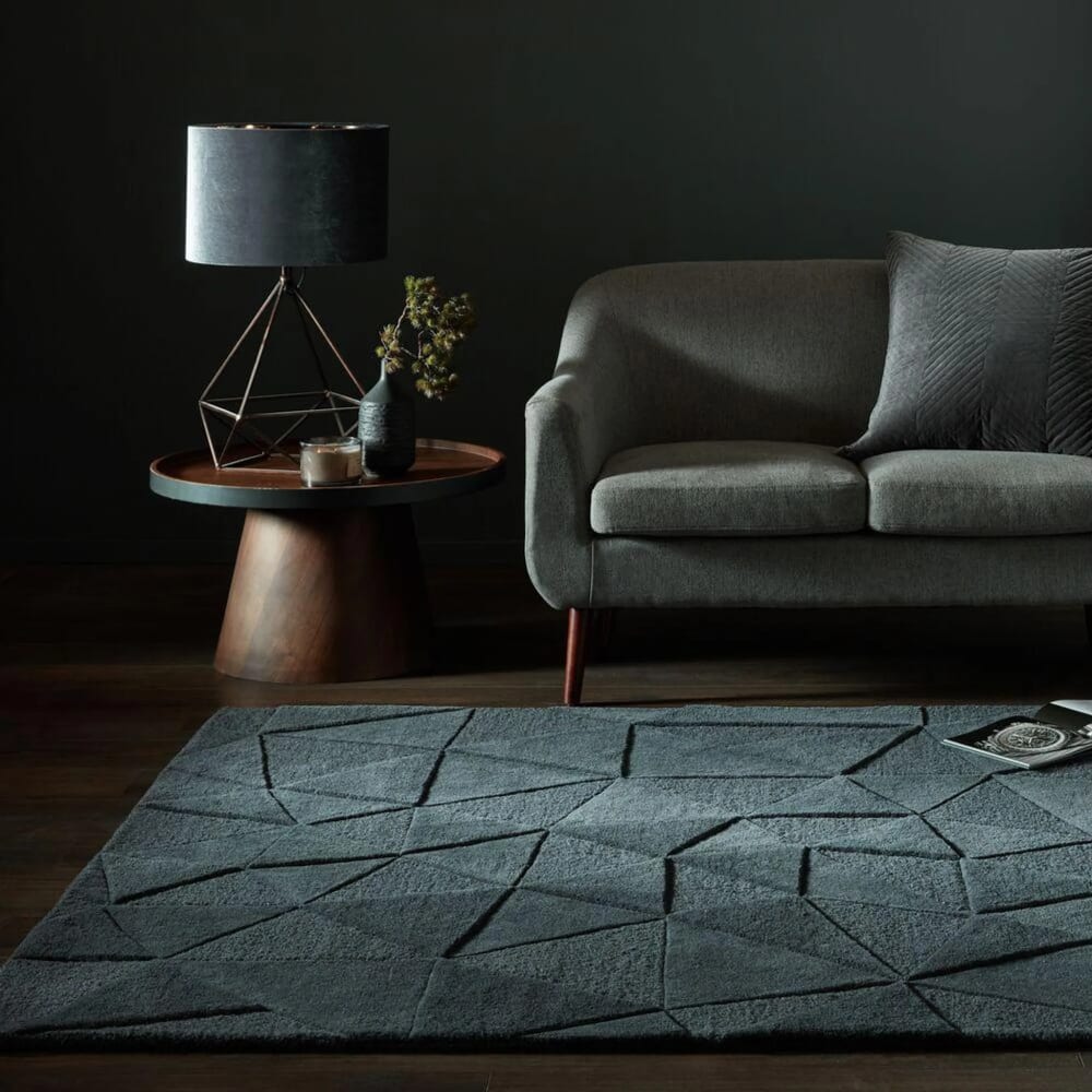 Novatrend Moderne Wohnzimmer Teppich aus reiner Wolle 160x230 cm style classic chic Grau Wolle