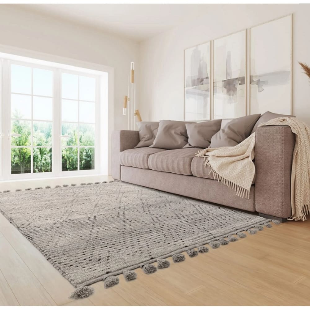 Tapis de salon en laine gris 120x170 cm - Maisons du Monde