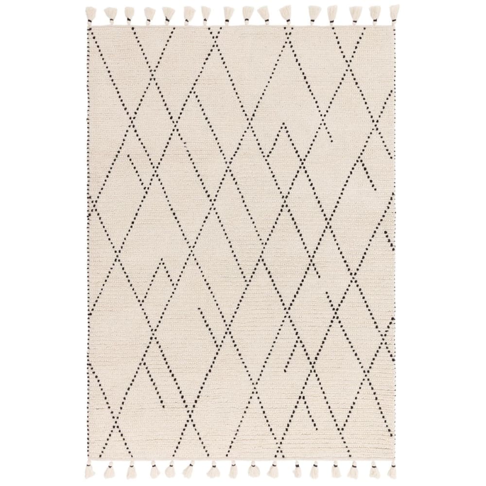 Tapis de salon en laine beige 120x170 cm