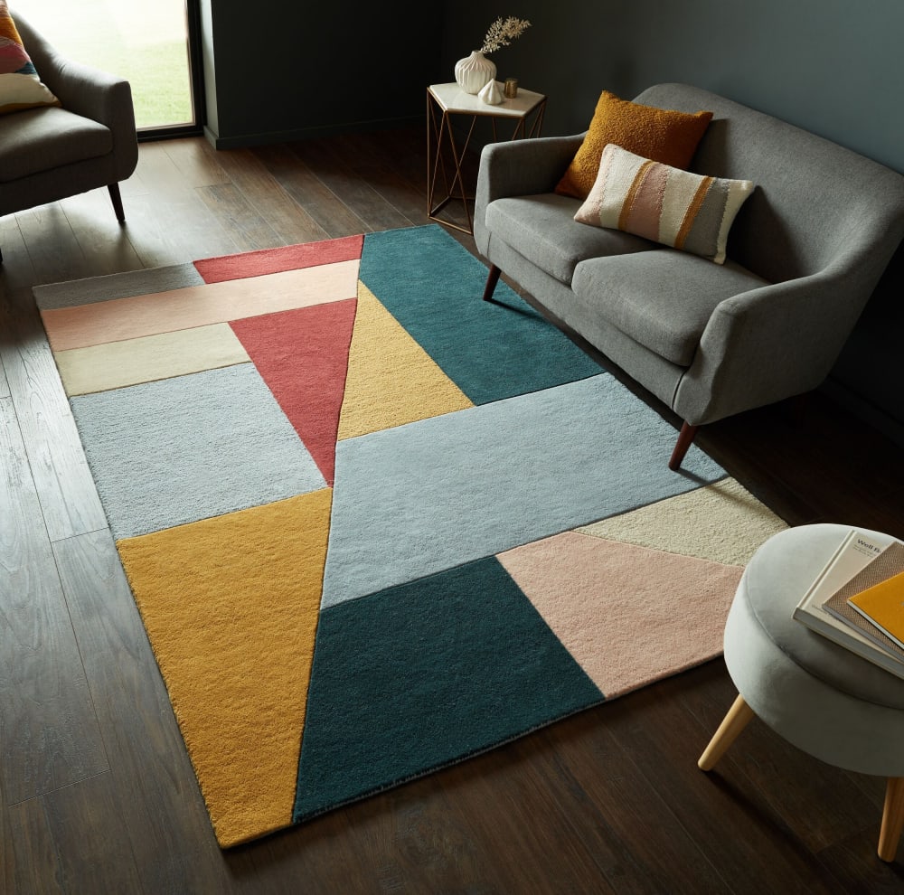 Novatrend Moderner Teppich aus reiner Wolle 120x170 cm style classic chic Mehrfarbig Wolle