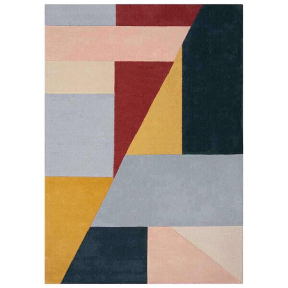 Tapis de salon moderne en laine multicolore 120x170 cm