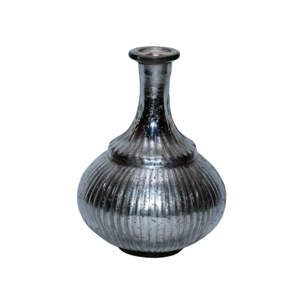 Decoclico Solitärvase aus Bauernsilber (verre mercurisé) Silber Glas