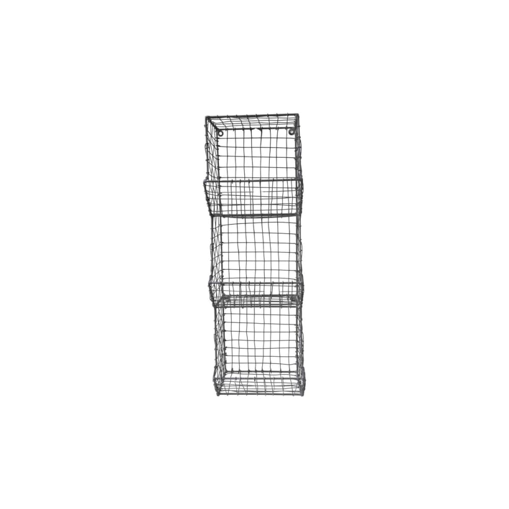 Étagère murale métal grillagé 3 paniers anthracite