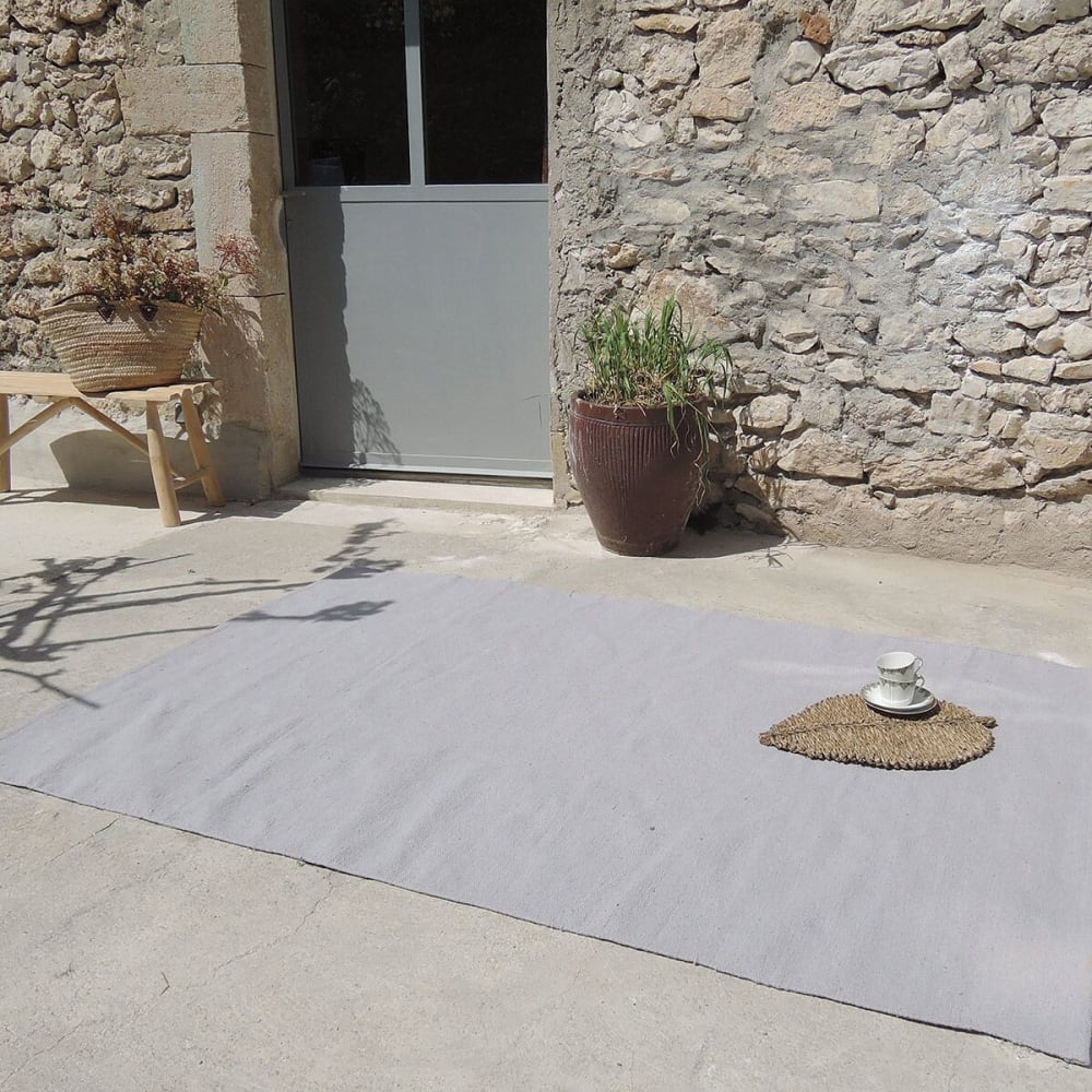 Alfombra de fibres recicladas gris perla indoor outdoor 140 x 200 cm - Maisons du Monde