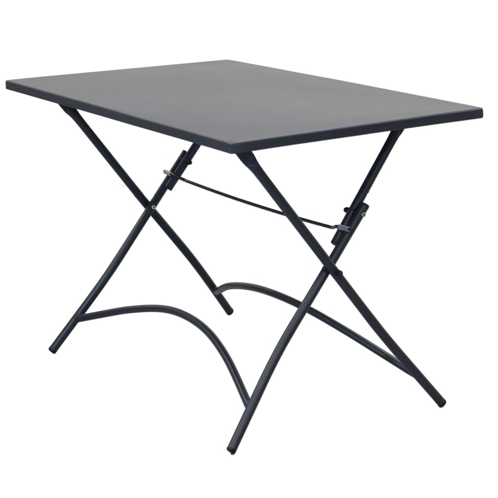Tavolo rettangolare pieghevole in acciaio antracite 110x70x72 - Acciaio
