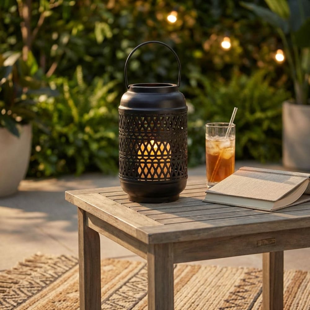 Lanterna in metallo nero 10x10x17 - Milani Home