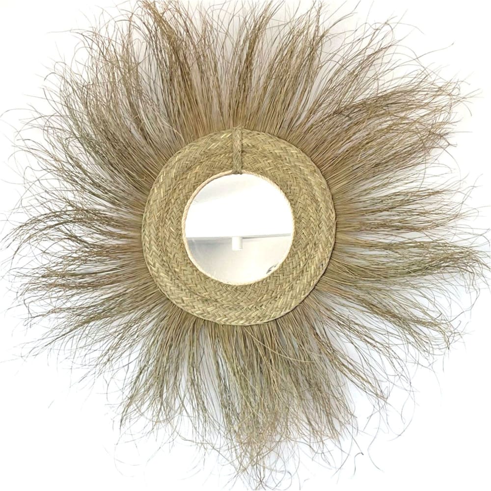 Miroir décoratif à franges en fibres naturelles 110 cm