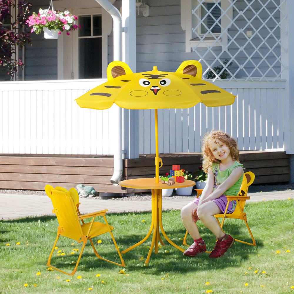 Ensemble salon de jardin enfant 4 pièces design tigre jaune - Maisons du Monde